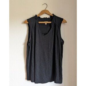 Knox Rose black sleeveless ruffle top - Medium